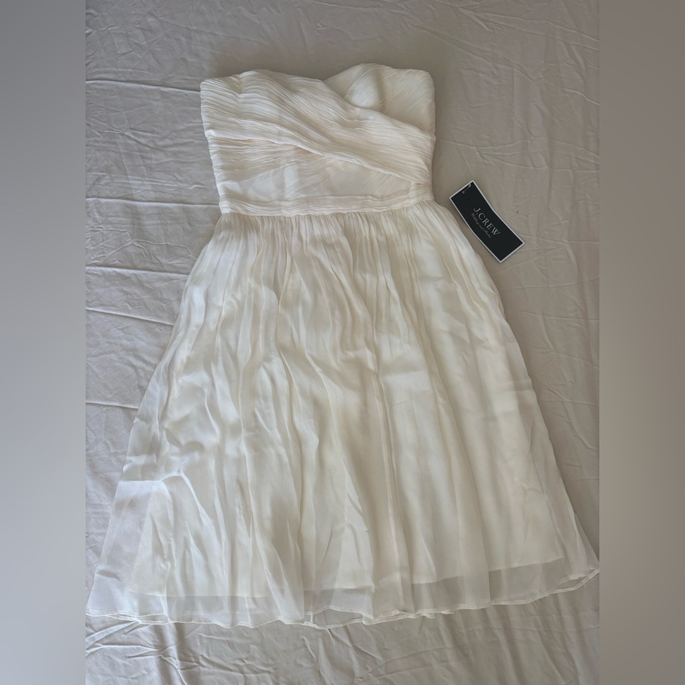 J.Crew Weddings - Ivory Strapless Mini Dress